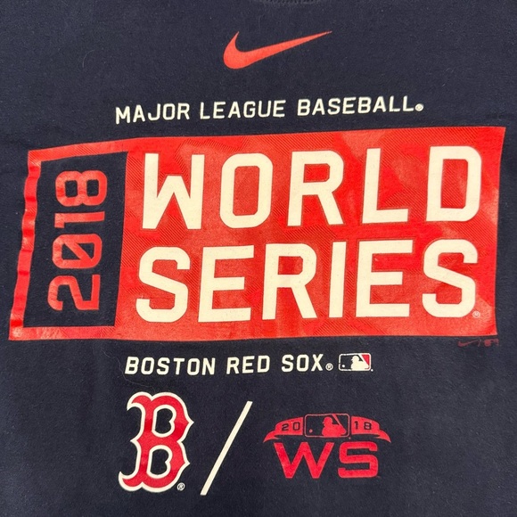 Nike Boston Red Sox 2018 World Series Champions Men's T-Shirt Blue M - Picture 3 of 6